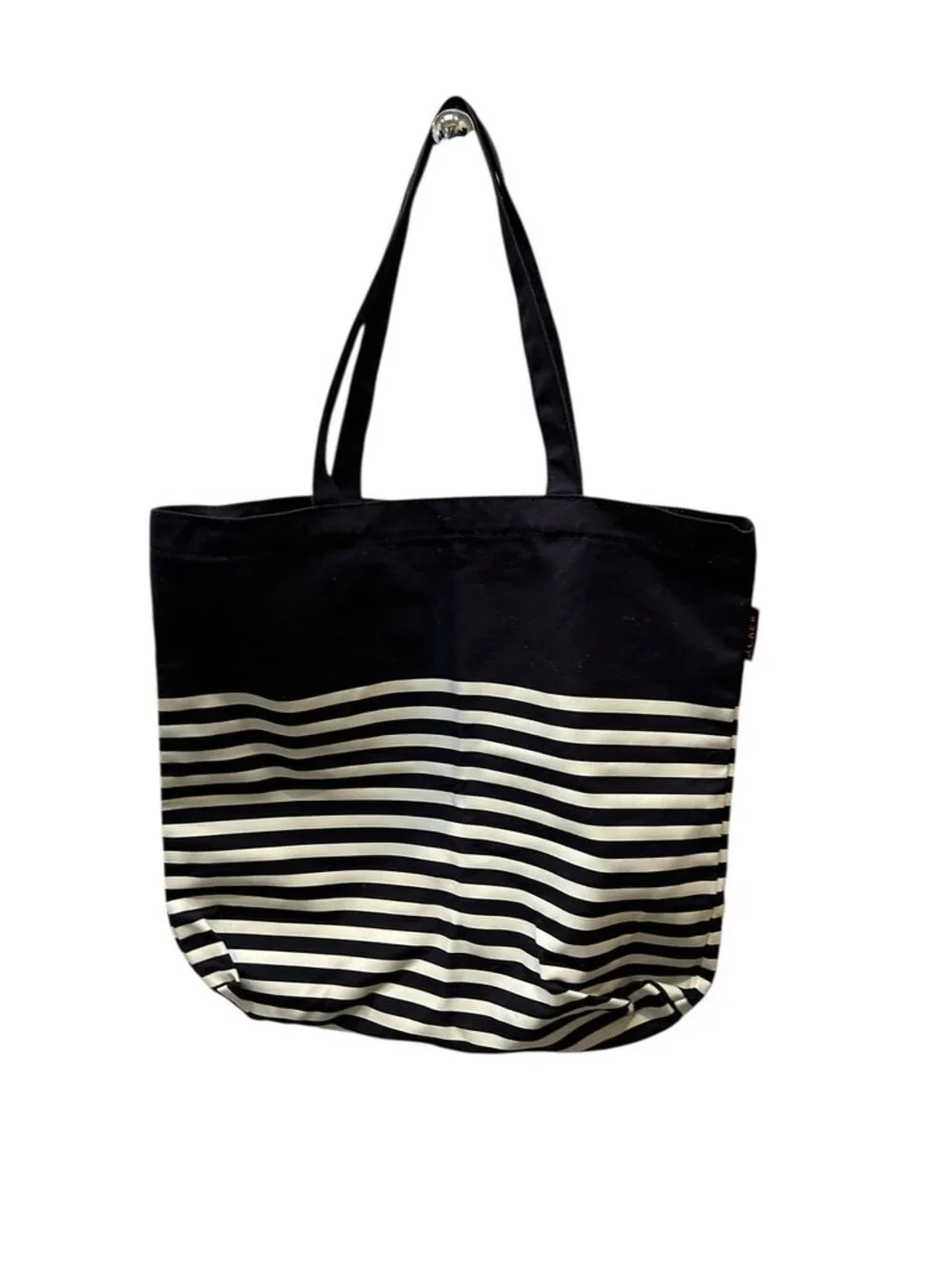 J. Crew Blue white classic French Breton Nautical Stripe cotton tote bag